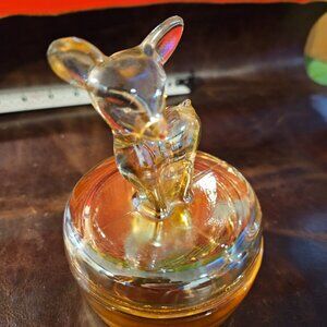 Jeannette Marigold Carnival Glass Deer